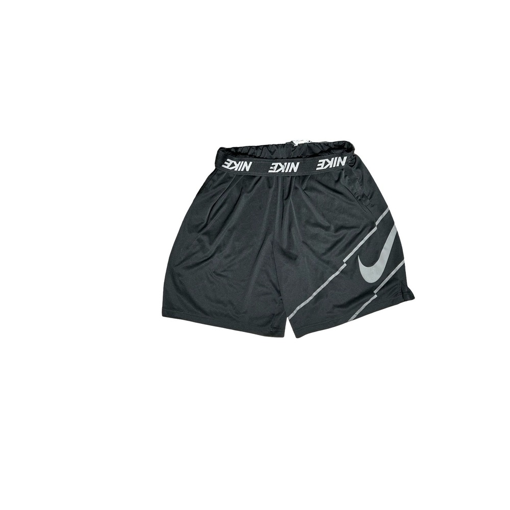 Nike Dri-FIT Mens XL Black Athletic Basketball Shorts Oversized Swoosh Graphic